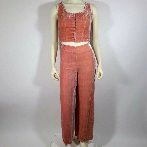 STAUD Pants - STAUD Instagram pink velvet set - XS